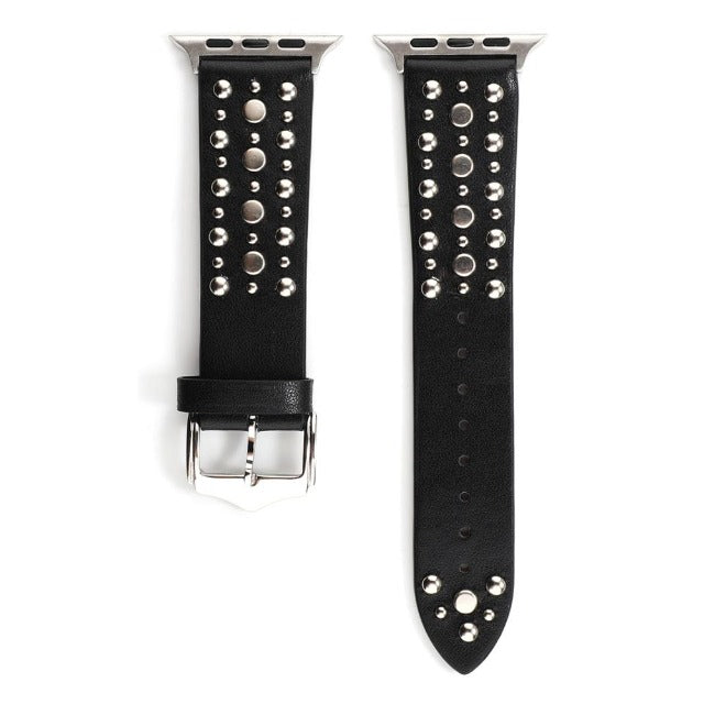 Bracelet en Cuir à Rivets pour Apple Watch