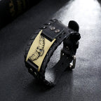 Sort Læderarmbånd med Ørn