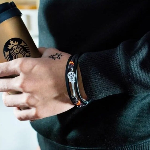 Kožený náramek kytara 