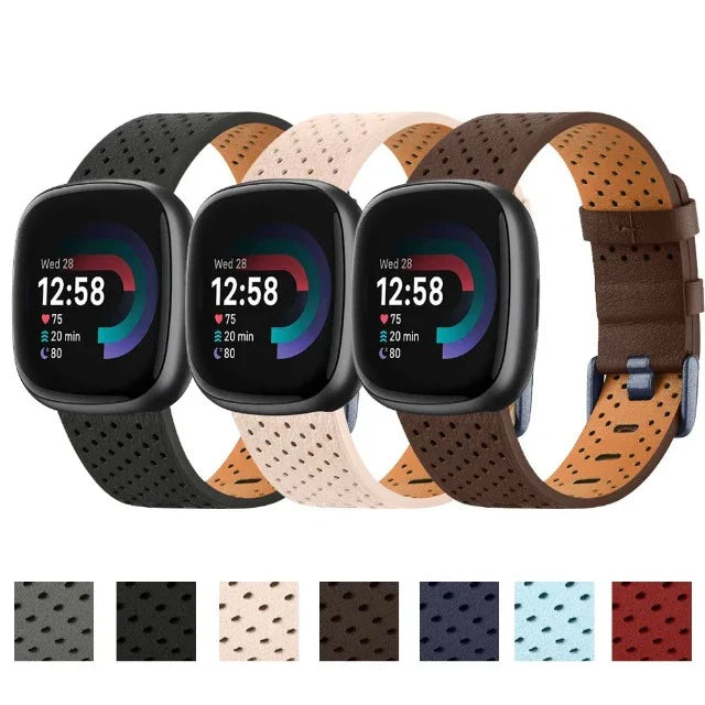 Læderrem til Fitbit Versa 3 Versa 4 Sense 2 ur 