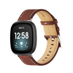 Læderarmbånd til Fitbit Versa 3, Versa 4, Sense 1 og Sense 2 ur brun