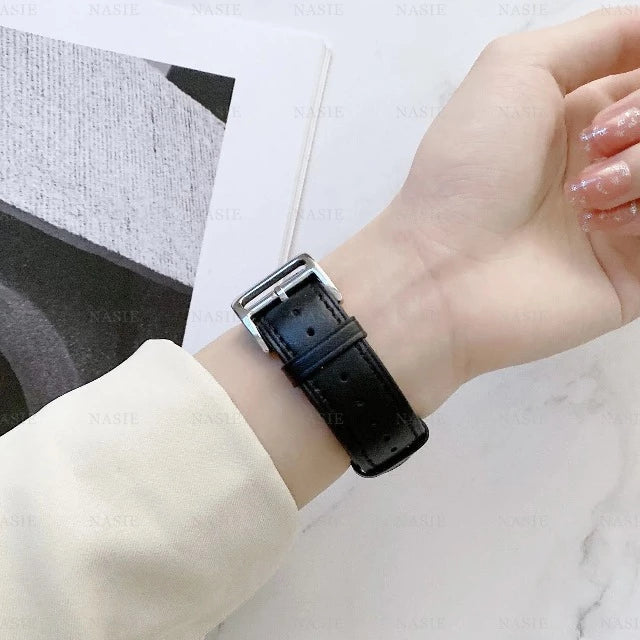 Læderarmbånd til Fitbit Versa 3 Versa 4 Sense 2 ur 