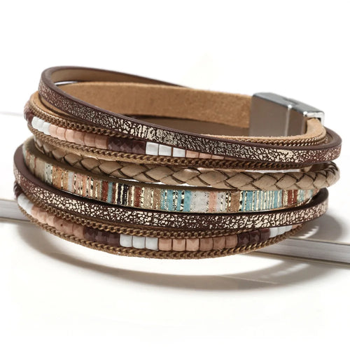 Boheme-stil læderarmbånd