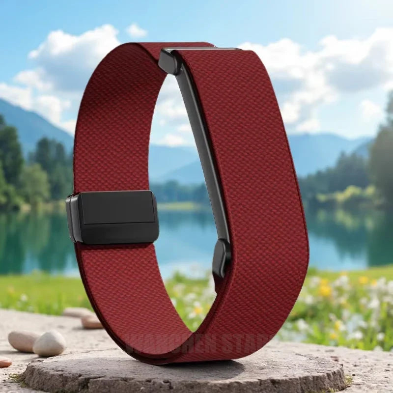 Rött nylonarmband för Google Fitbit Air-klocka