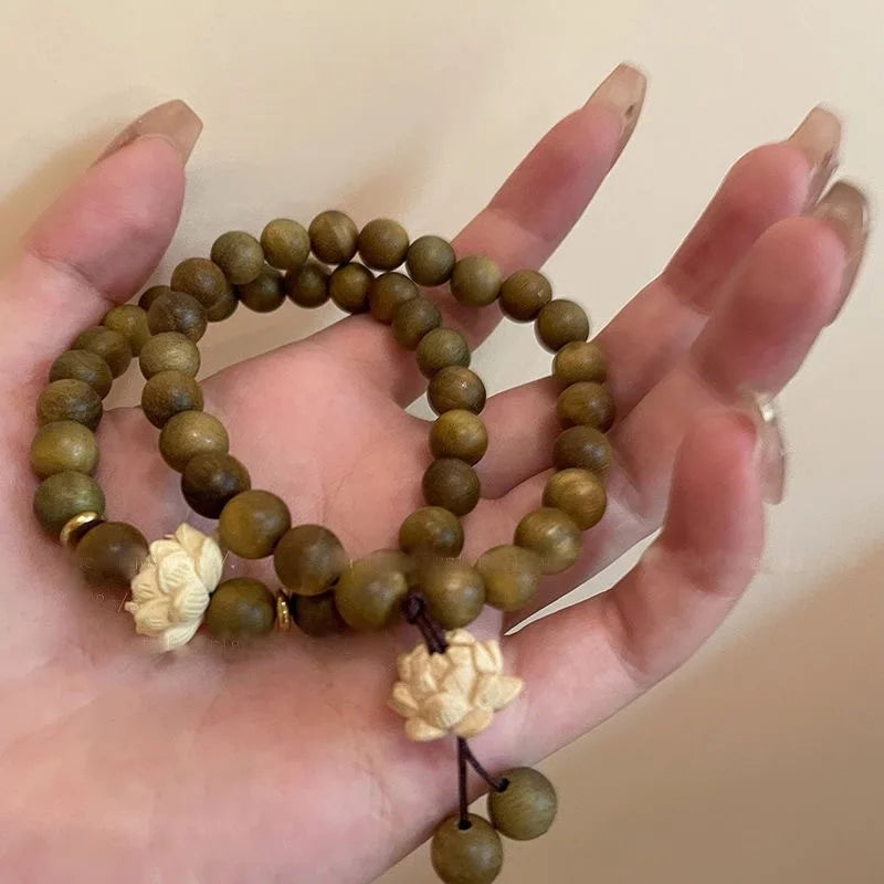 Bracelet en Perles de Bois Naturel