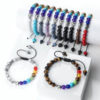 Armbånd i naturlige sten og elefant 7 chakraer