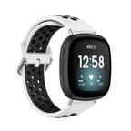 Silikoneurrem til Fitbit Versa 3, Versa 4, Sense 1 og Sense 2 ur i hvid og sort