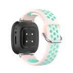 Silikoneurrem til Fitbit Versa 3, Versa 4, Sense 1 og Sense 2 ur i rosa og cyan
