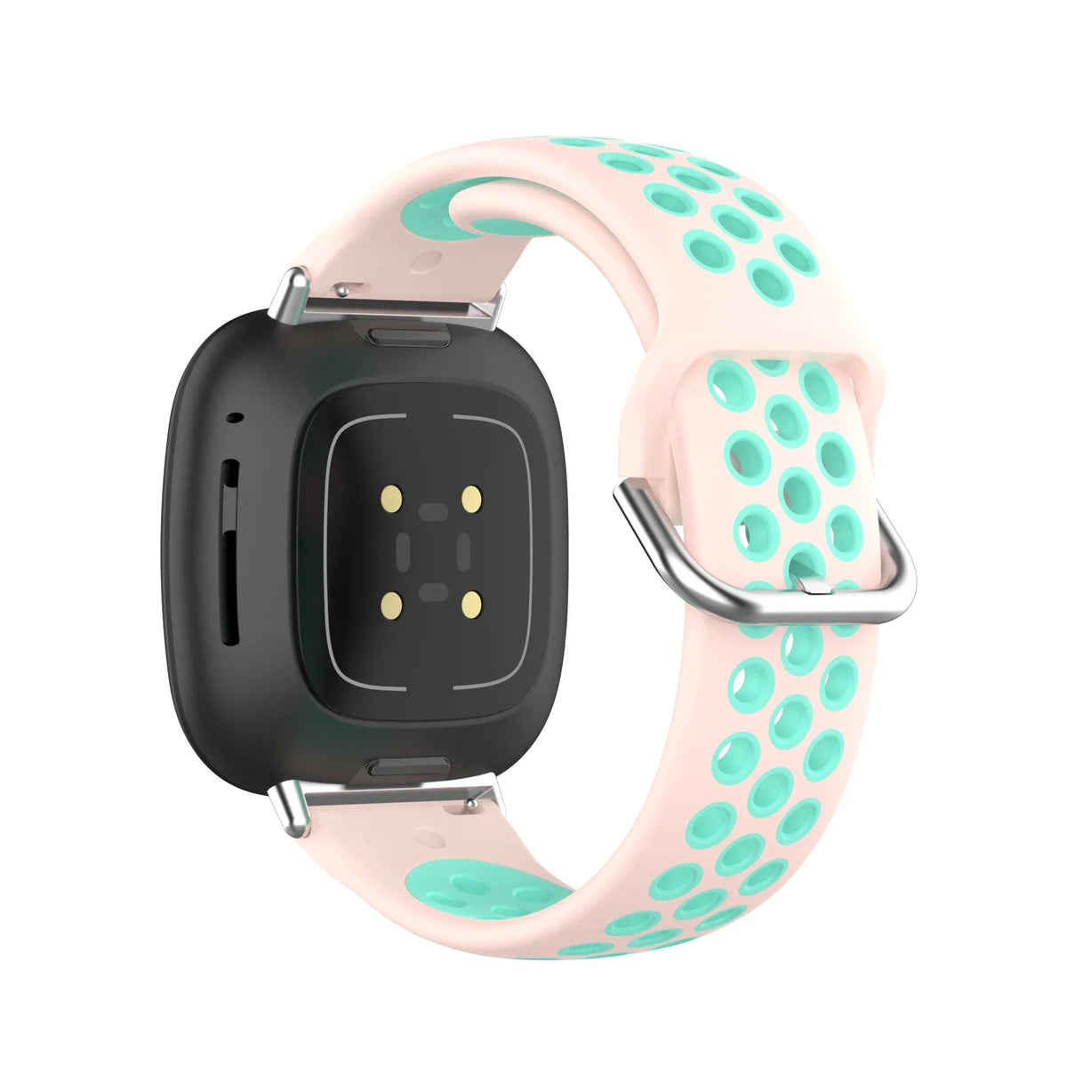 Silikoneurrem til Fitbit Versa 3, Versa 4, Sense 1 og Sense 2 ur i rosa og cyan