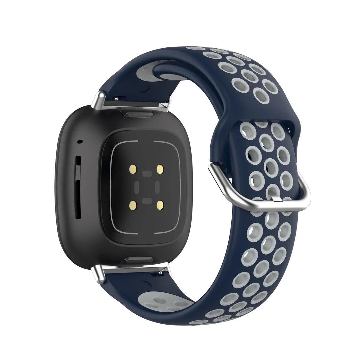 Silikoneurrem til Fitbit Versa 3, Versa 4, Sense 1 og Sense 2 ur i blå og grå
