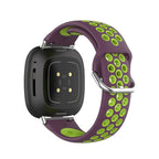 Silikoneurrem til Fitbit Versa 3, Versa 4, Sense 1 og Sense 2 ur i lilla og grøn