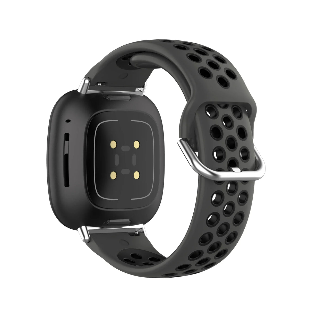 Silikoneurrem til Fitbit Versa 3, Versa 4, Sense 1 og Sense 2 ur i sort