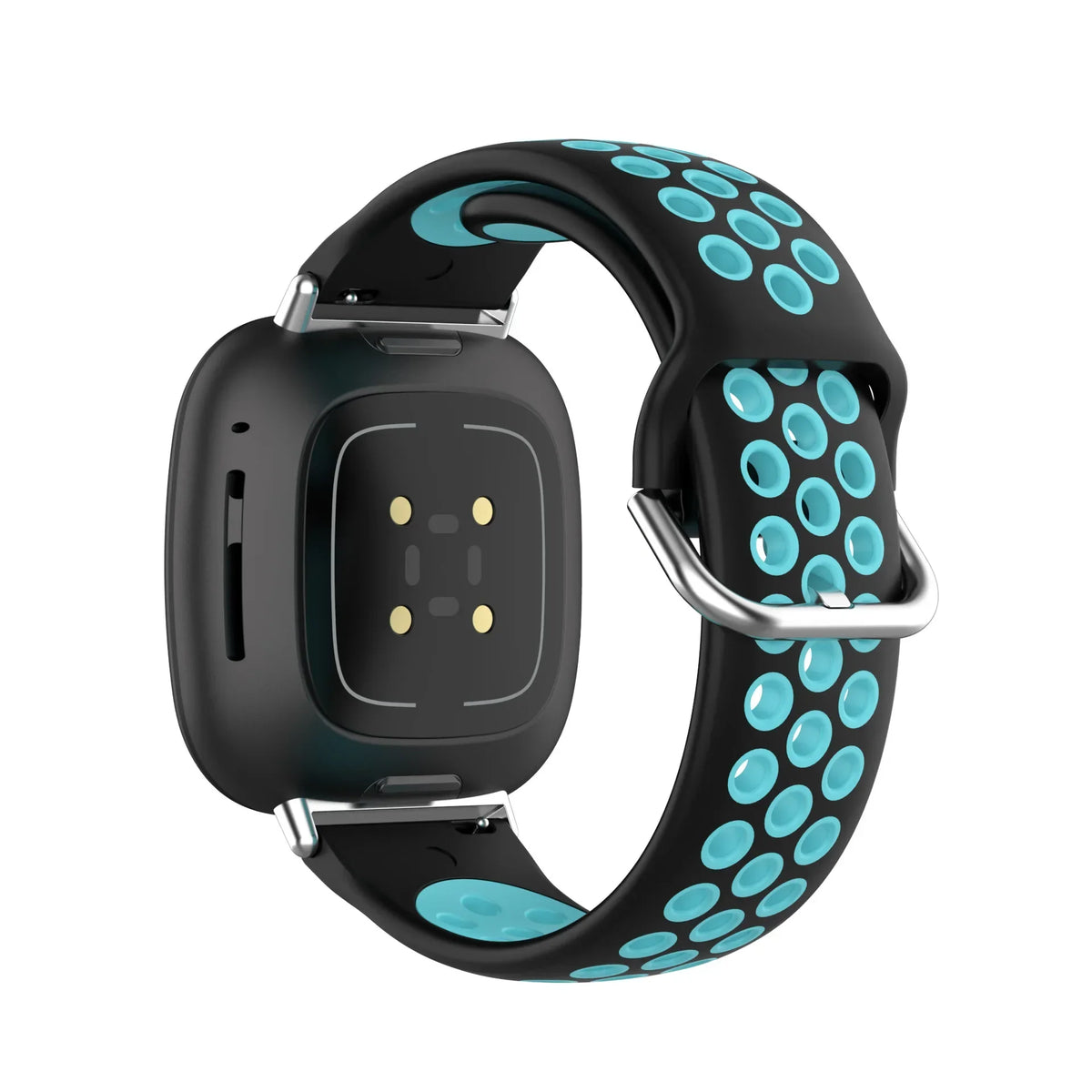 Silikoneurrem til Fitbit Versa 3, Versa 4, Sense 1 og Sense 2 ur i sort og blå