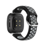 Silikoneurrem til Fitbit Versa 3, Versa 4, Sense 1 og Sense 2 ur i sort og grå