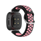 Silikoneurrem til Fitbit Versa 3, Versa 4, Sense 1 og Sense 2 ur i sort og rosa