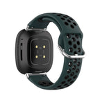 Silikoneurrem til Fitbit Versa 3, Versa 4, Sense 1 og Sense 2 ur i grøn og sort