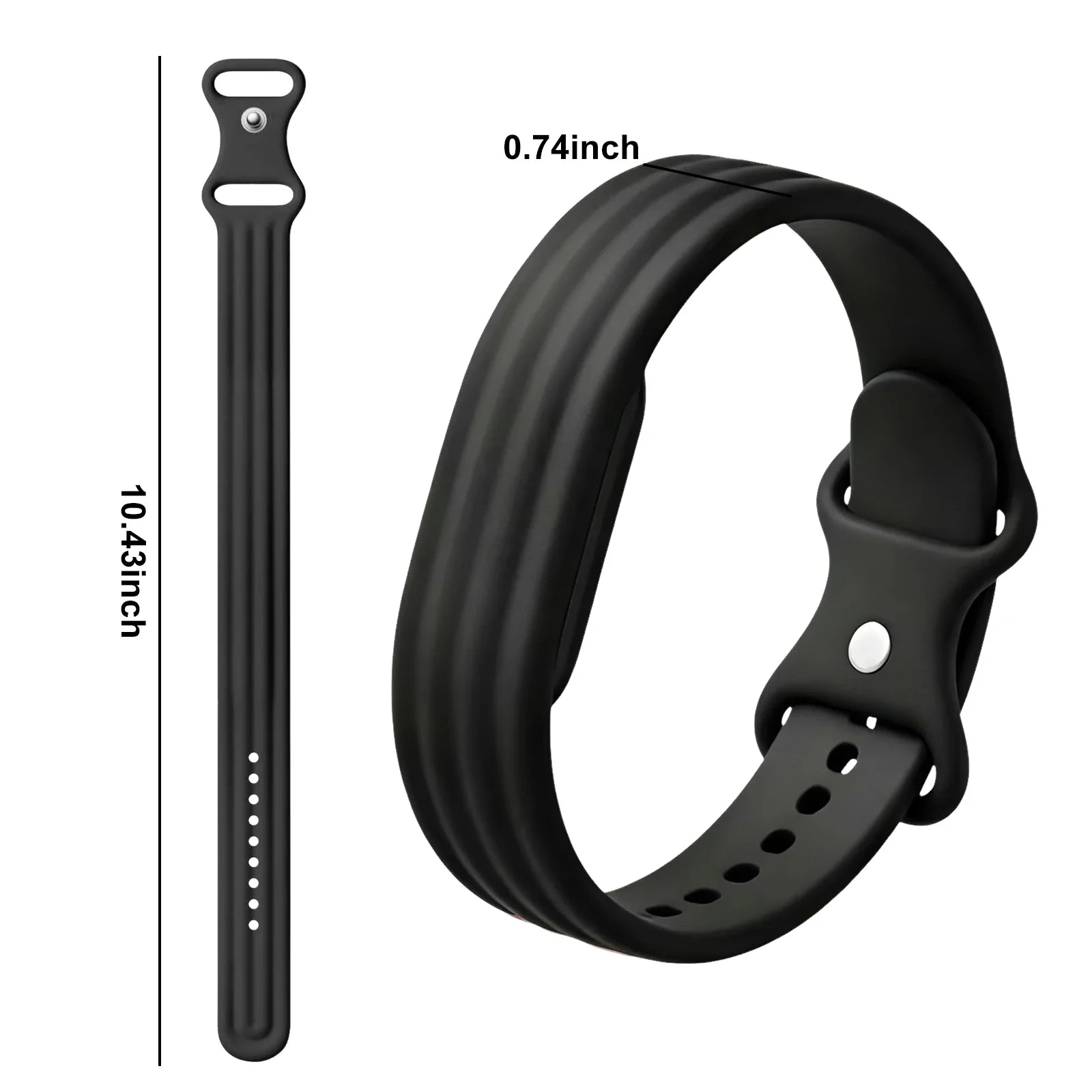 Svart silikonarmband för Google Fitbit Air-klocka