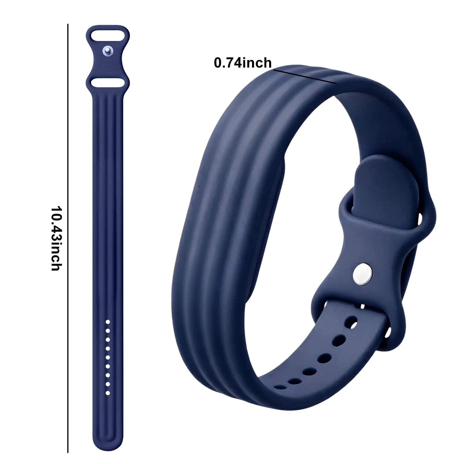 Marinblått silikonarmband för Google Fitbit Air-klocka