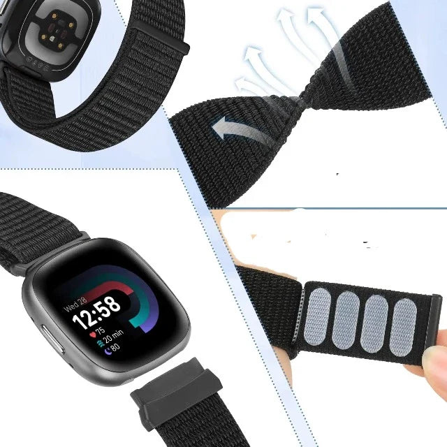 Stofarmbånd til Fitbit Versa 3 Versa 4 Sense 2 
