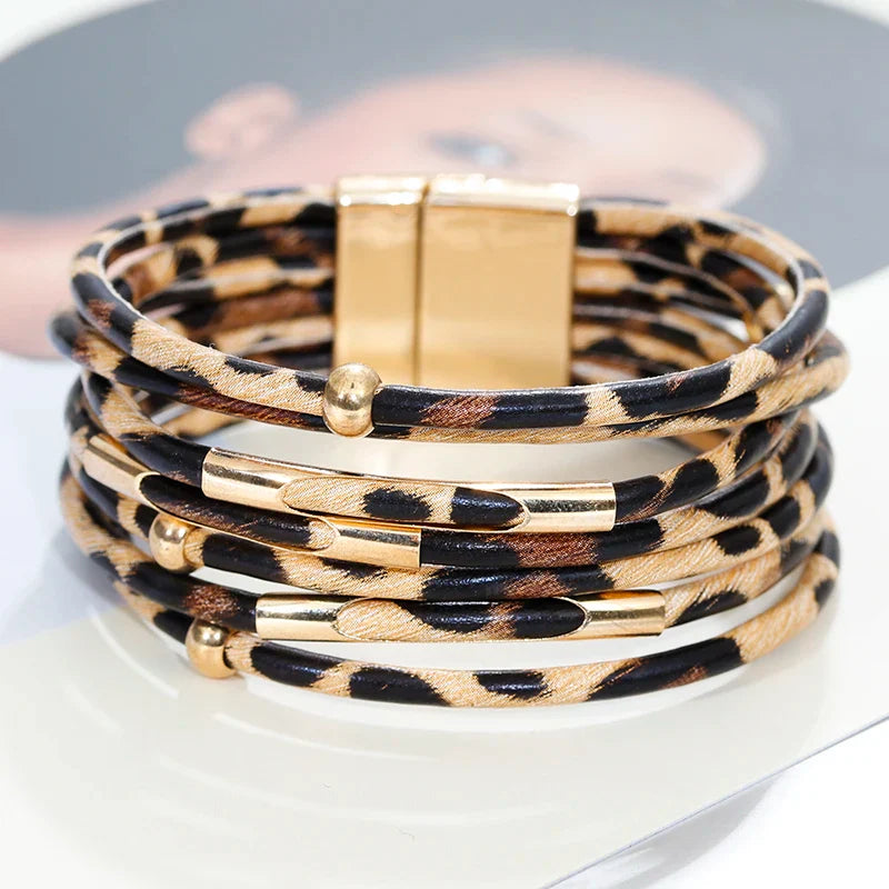 Etnisk Flerlags Leopard Armbånd 2