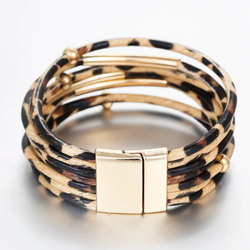 Etnisk Flerlags Leopard Armbånd 2