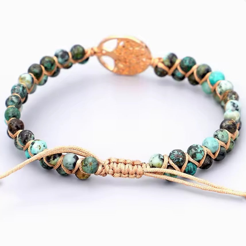 Armbånd til kvinder med naturlig lilla sten Livets træ 