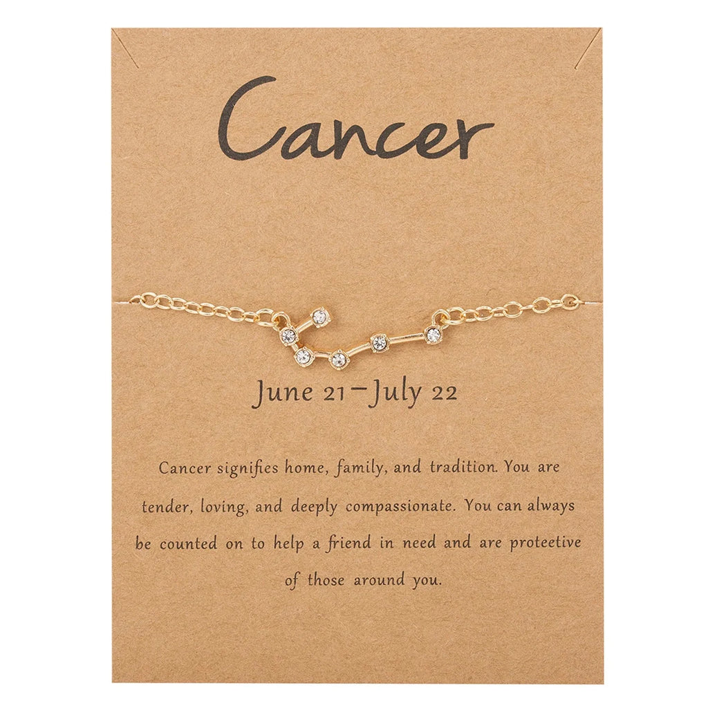 Bracelet Femme Signe du Zodiaque 12 Constellations cancer