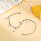 Armbånd med palmeblad og zirkonia 