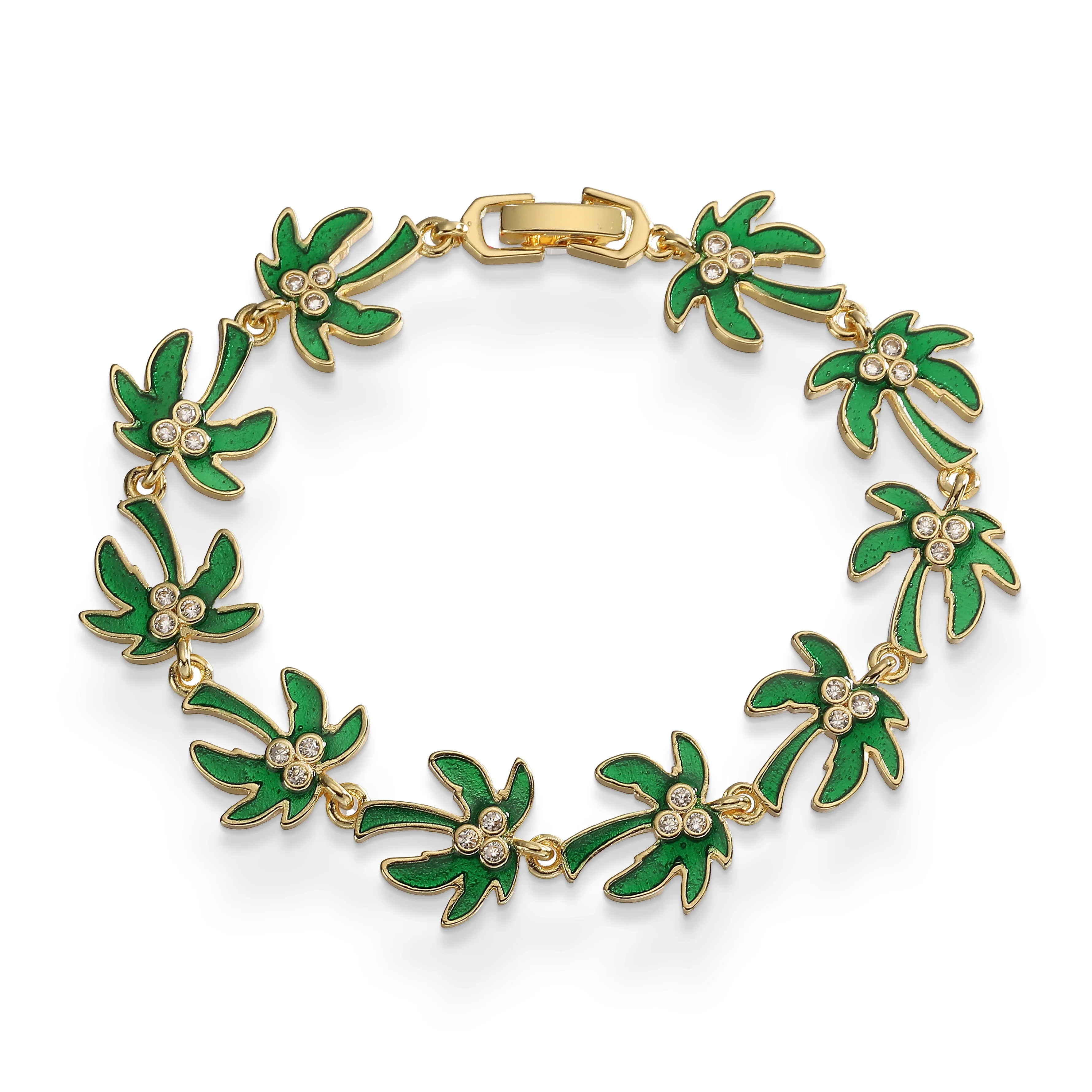 Armband med gröna palmblad