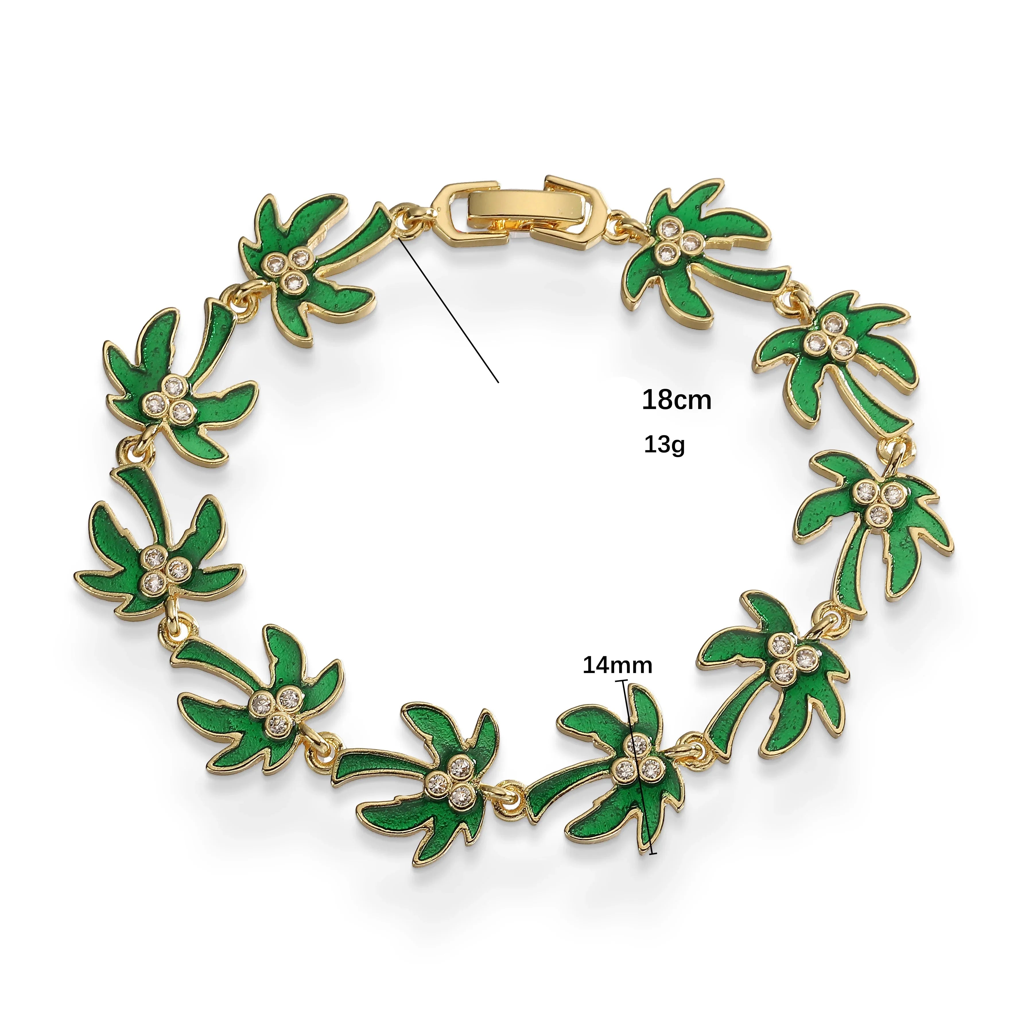 Armband med gröna palmblad