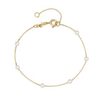 Konec náramku Gourmette s bílými perličkami