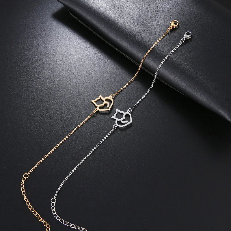 Armbånd Gourmette Kat Hjerte