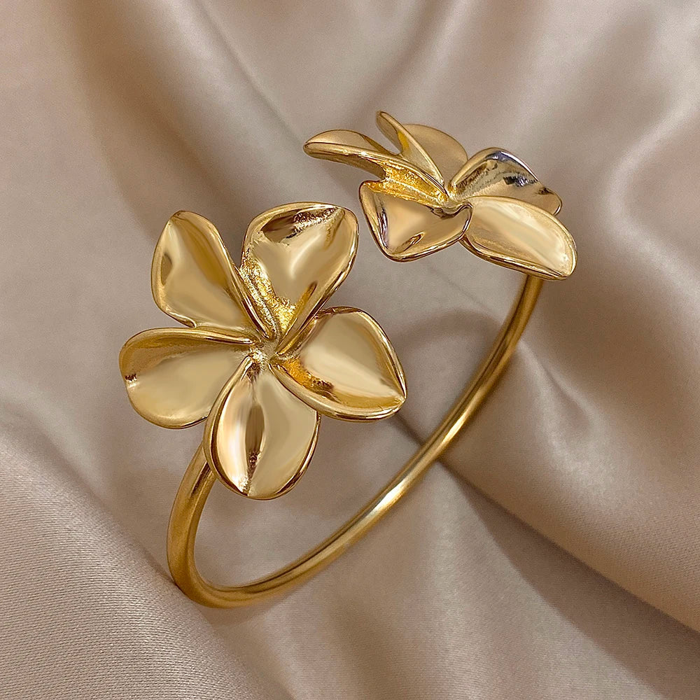 Gourmette-armbånd Store Blomster med 5 Kronblade guld