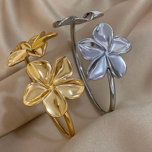Gourmette-armbånd Store Blomster med 5 Kronblade guld