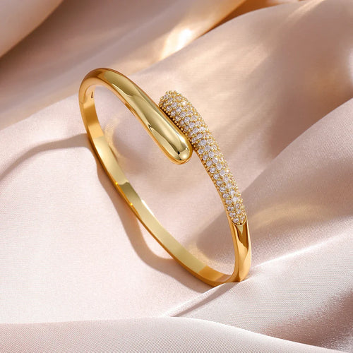 Dråbeformet Zircon-armbånd til kvinder i guld