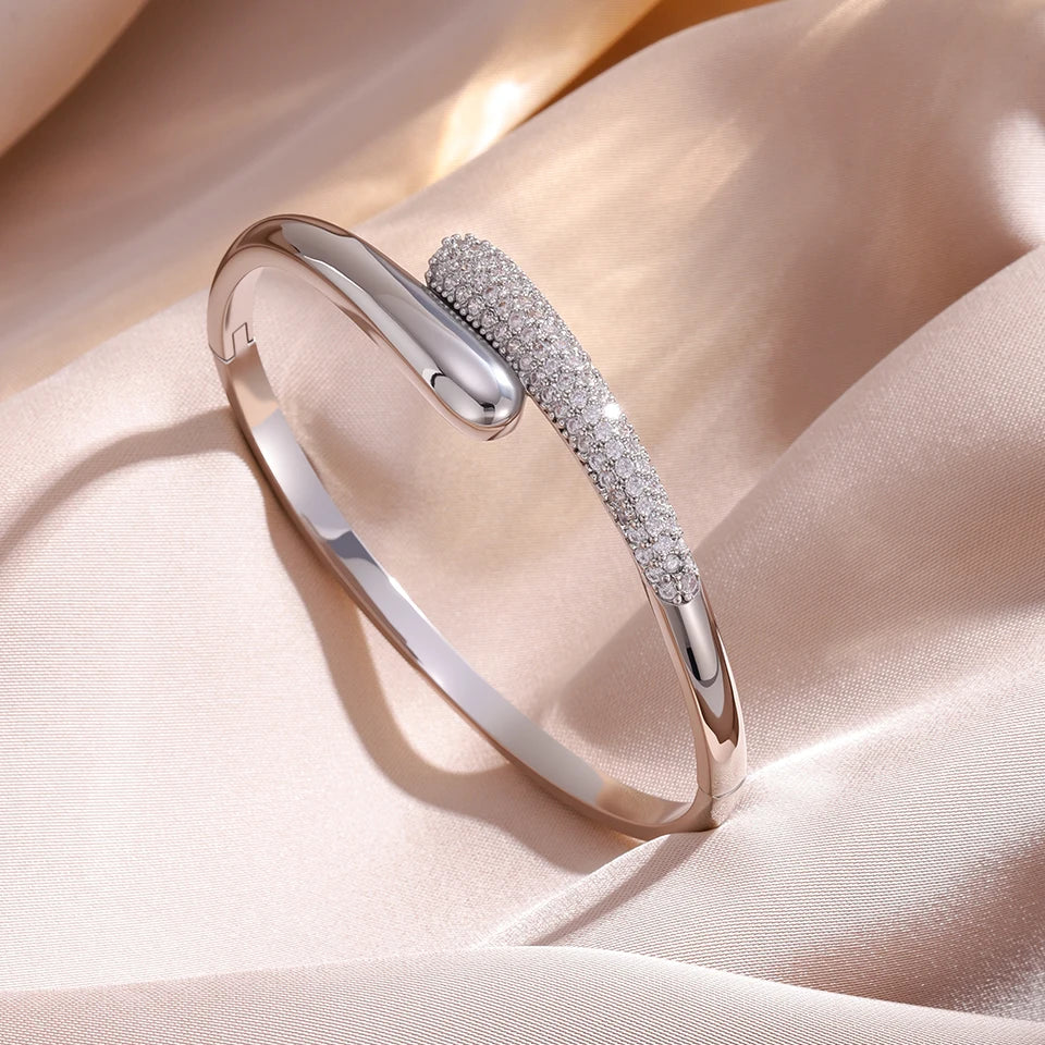 Vann Dråpe Armbånd i Zirkon for Kvinner sølv