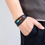 Pánský kožený náramek 7 čaker