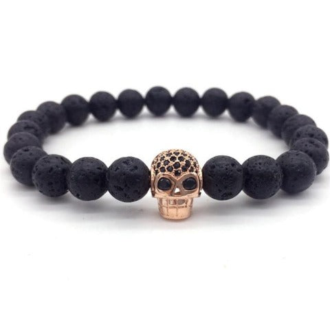 Bracelet Homme Perle Tête de Mort