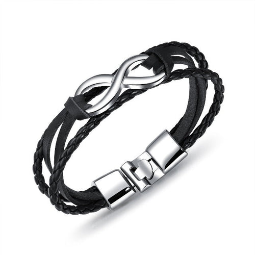 Uendeligt Armbånd til Mænd Sølvfarvet