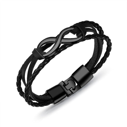 Uendeligt Armbånd til Mænd Sort