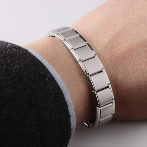 Magnetisk Herrearmbånd Anti-Stress sølv