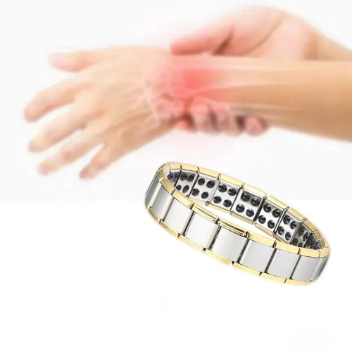 Magnetisk Herrearmbånd Anti-Stress guld og sølv