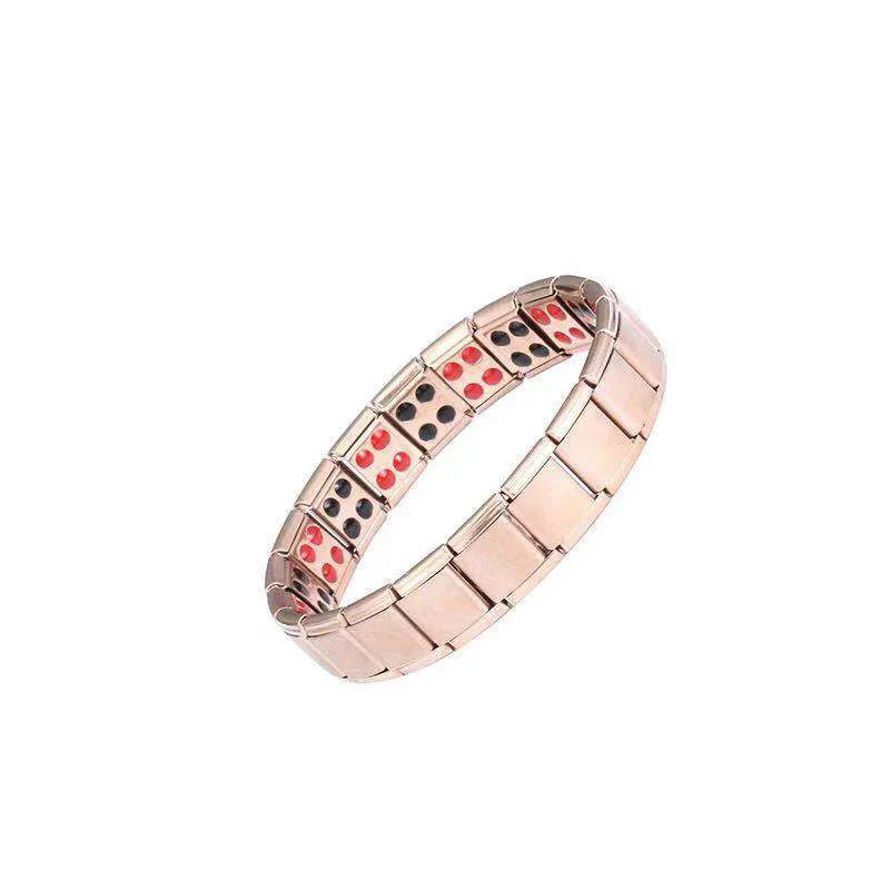 Magnetický náramek pro muže proti stresu růžově zlatý