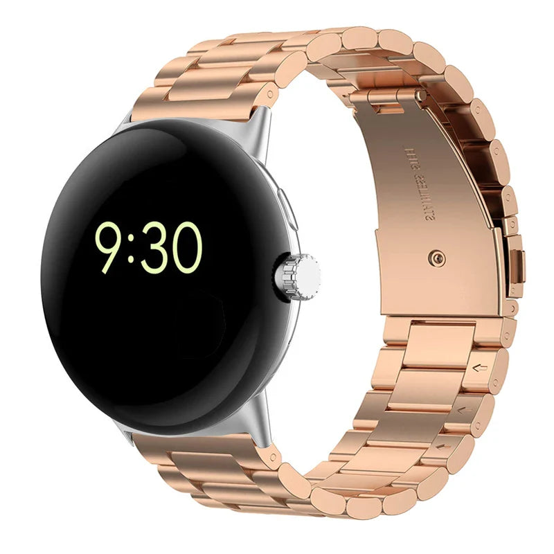 Armbånd i herdet stål til Smartwatch Google Pixel Watch 1 & 2 rosegull