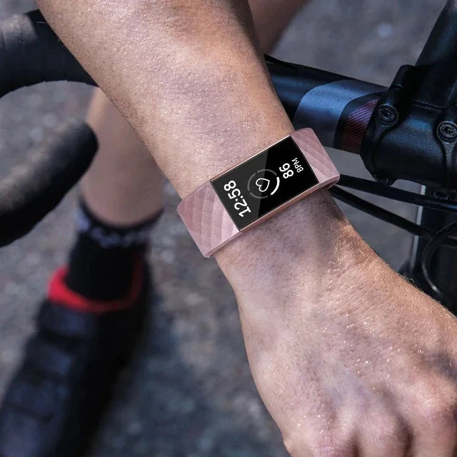 Armbånd til Fitbit Charge 3 & Charge 4 klokke i roségull med glitter