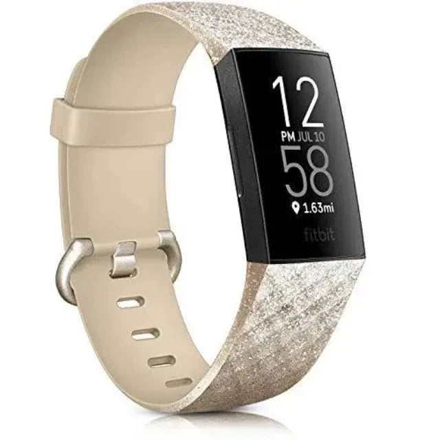 Armbånd til Fitbit Charge 3 & Charge 4 klokke i gull med glitter