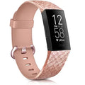 Armbånd til Fitbit Charge 3 & Charge 4 klokke i roségull med glitter