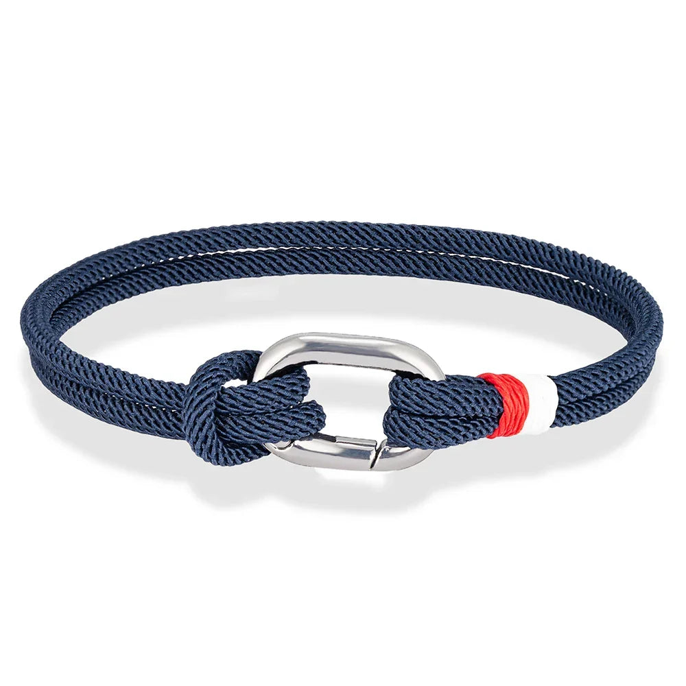 Nautisk armbånd i flettet tau med knute for herre eller dame 