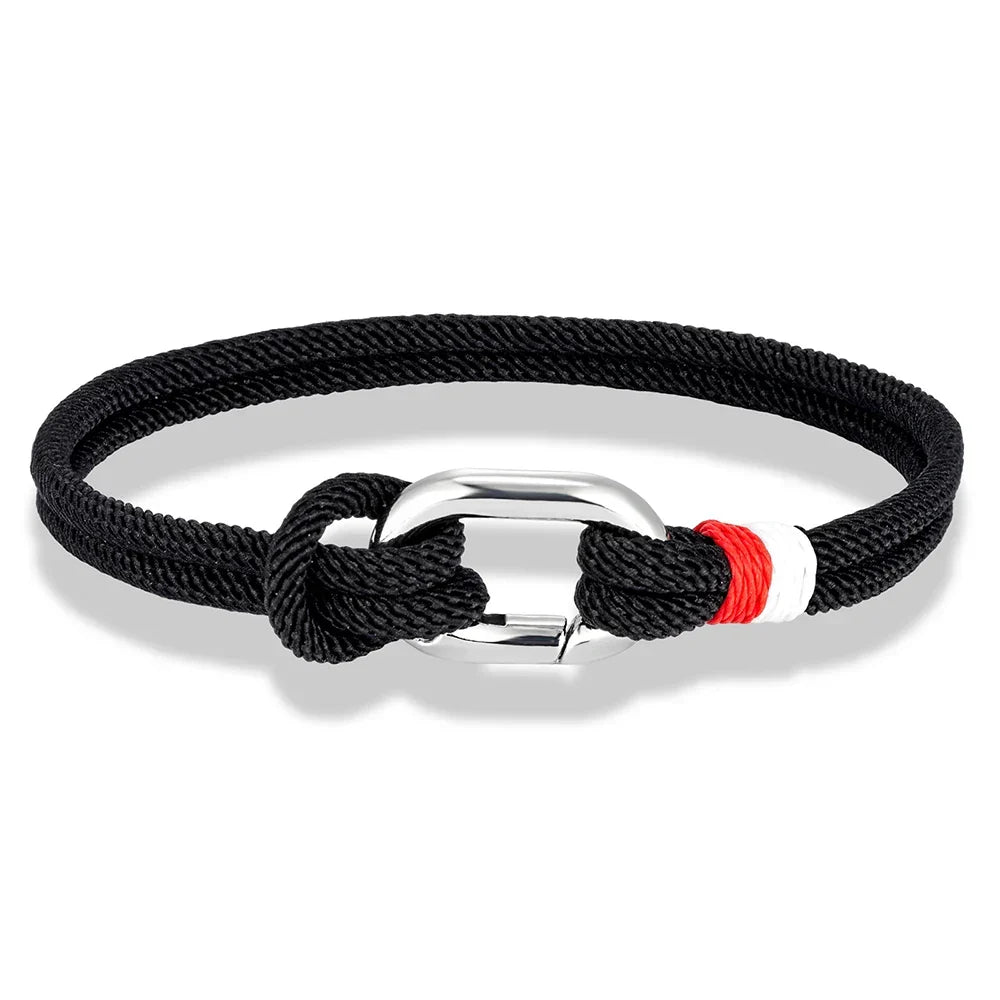 Nautisk armbånd i flettet tau med knute for herre eller dame 