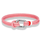 Nautisk armbånd i flettet snor med knute for herre, rosa